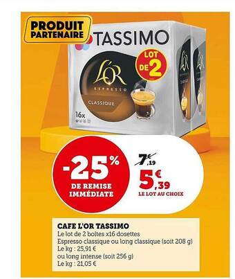 U Express Café l'or tassimo offre