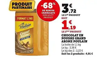 Chocolat en poudre grand arôme poulain