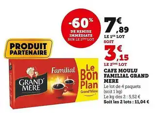 U Express Café moulu familial grand mère offre