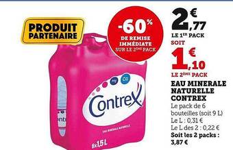 U Express Eau minérale naturelle contrex offre