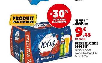 U Express Bière blonde 1664 5,5° offre