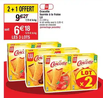 Cora x Carrefour Cracotte fourréé à la fraise lu offre