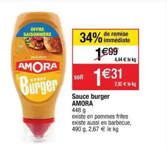 Cora x Carrefour Sauce burger amora offre