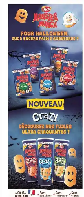 Cora x Carrefour Vico monster munch crazy offre