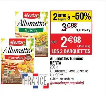 Cora x Carrefour Allumettes fumées herta offre
