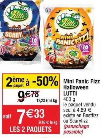 Cora x Carrefour Mini panic fizz halloween lutti offre