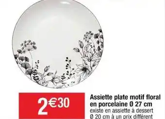 Cora x Carrefour Assiette plate motif floral en porcelaine ø 27 cm offre