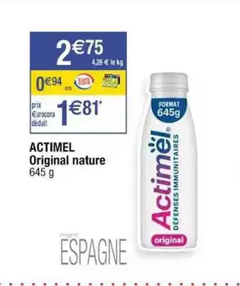 Cora x Carrefour Actimel original nature offre