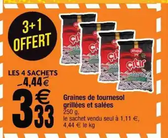 Cora x Carrefour Graines de tournesol grillées et salées citir offre