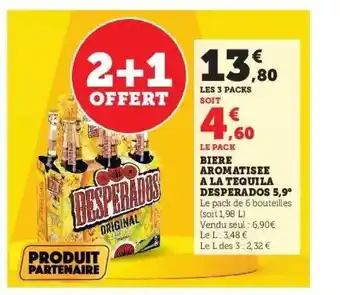 Hyper U Bière aromatisée à la tequila desperados 5,9° offre
