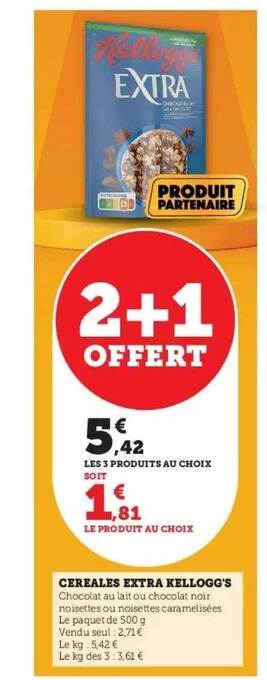 Hyper U Céréales extra kellogg's offre
