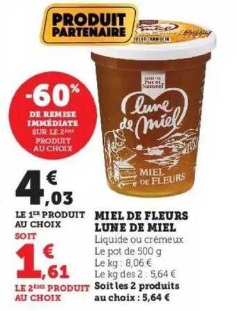 Hyper U Miel de fleurs lune de miel offre