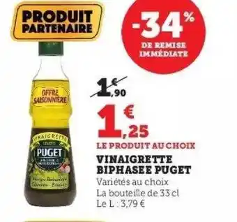 Hyper U Vinaigrette biphasée puget offre