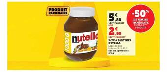 Hyper U Pâte à tartiner nutella offre