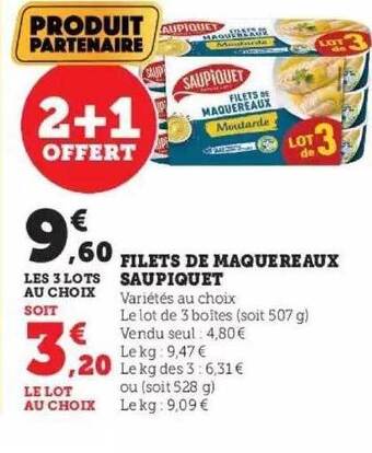 Hyper U Filets de maquereaux saupiquet offre