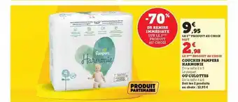 Hyper U Couches pampers harmonie ou culottes offre