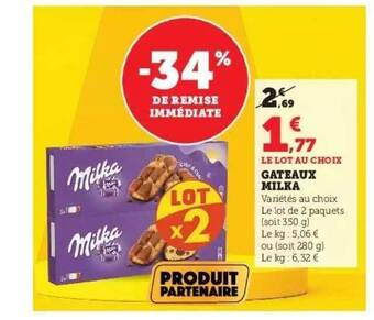 Hyper U Gâteaux milka offre