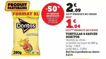 Hyper U Tortillas & sauces doritos offre