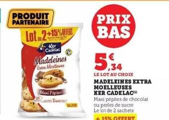 Hyper U Madeleines extra moelleuses ker cadélac offre