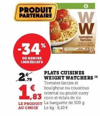 Promo Plats cuisinés weight watchers chez Hyper U