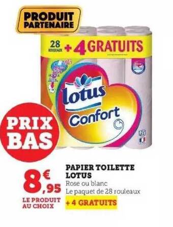 Hyper U Papier toilette lotus offre