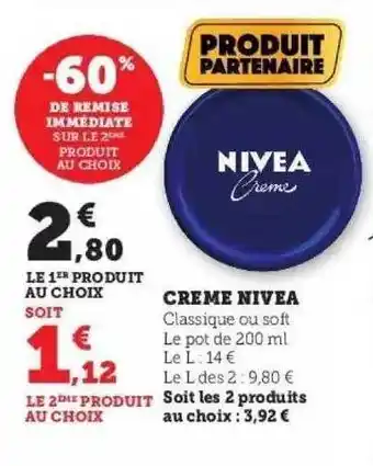 Hyper U Crème nivea offre