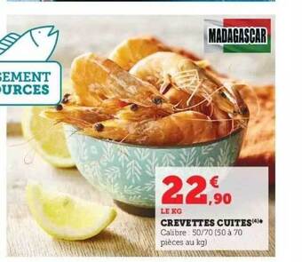 Hyper U Crevettes cuites offre
