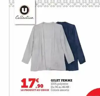 Hyper U Gilet femme u collection offre