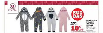 Hyper U Combinaison polaire doudou enfant u essentiel offre