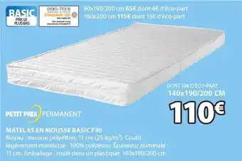 JYSK Matelas en mousse basic f30 offre