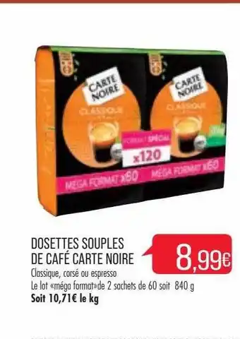 Match Dosettes souples de café carte noire offre