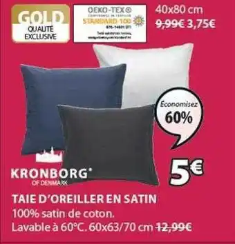 JYSK Taie d'oreiller en satin kronborg offre