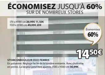 JYSK Store enrouleur duo femris offre
