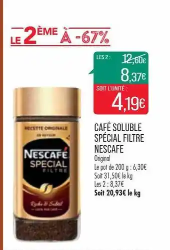 Match Café soluble spécial filter nescafé offre