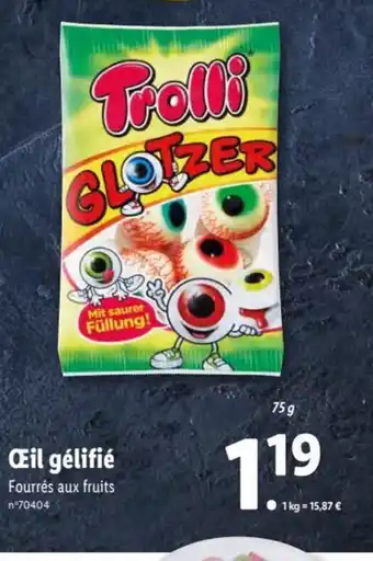 Oeil gélifié