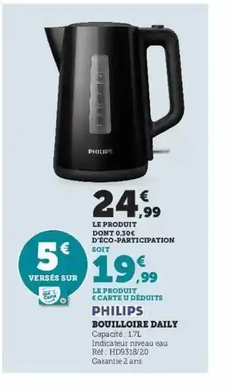 Hyper U Bouilloire daily philips offre
