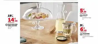 Hyper U Plat sur pied avec cloche, carafe, tisanière offre