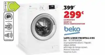Hyper U Lave-linge frontal 8 kg beko offre