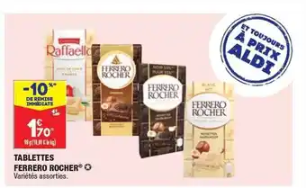 ALDI Tablettes ferrero rocher offre