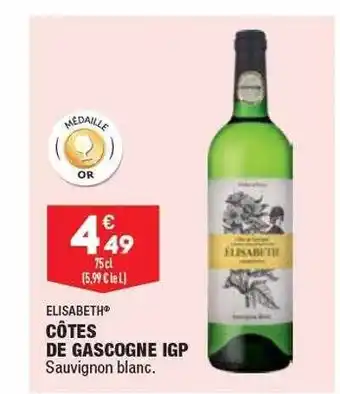 ALDI Côtes de gascogne igp elisabeth offre