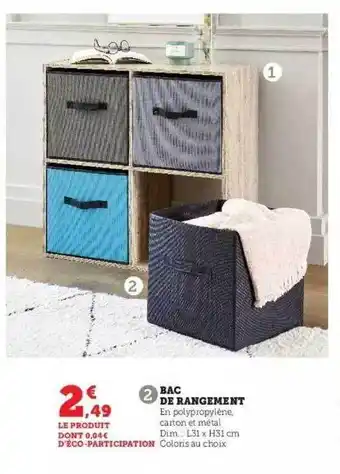 Hyper U Bac de rangement offre