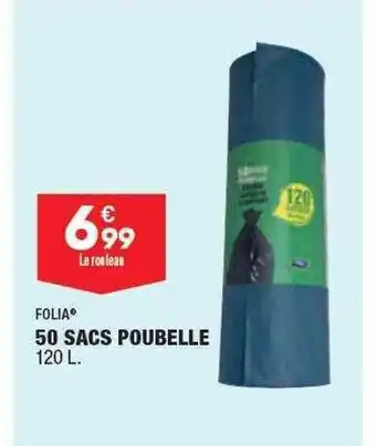 ALDI 50 sacs poubelle folia offre