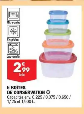 ALDI 5 boîtes de conservation offre