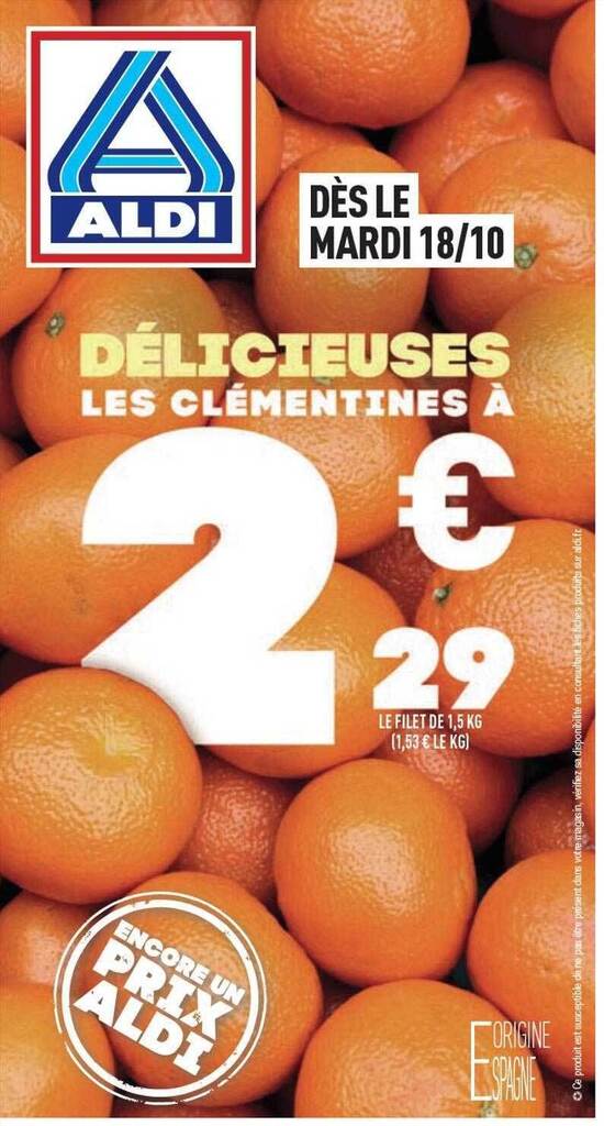 Promo Clémentines chez ALDI