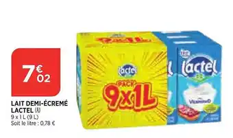Maximarché Lait demi-écrémé lactel offre