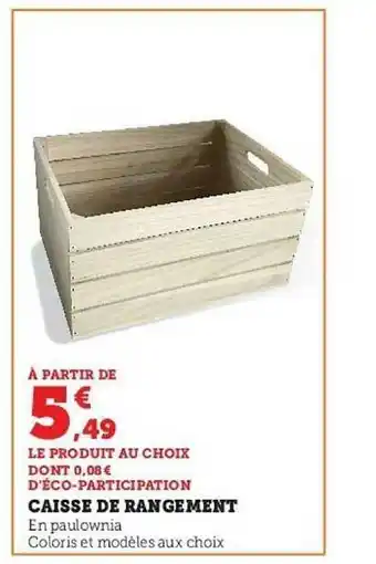 Super U Caisse de rangement offre