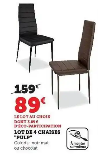 Lot de 4 chaises