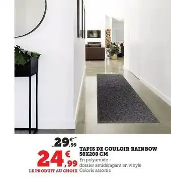 Super U Tapis de couloir rainbow 50 x 200 cm offre