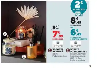 Super U Bouquet parfumé, bougie bonbonnière offre