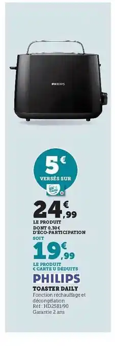 Super U Toaster daily philips offre